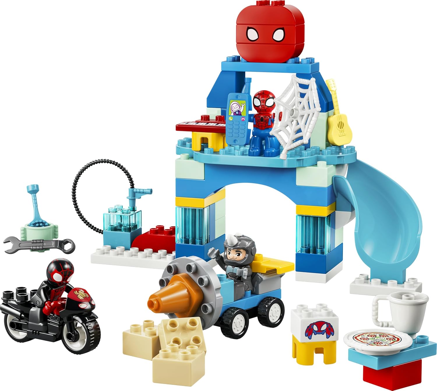 LEGO DUPLO Marvel Team Spidey Webquarters - Educational Motor Skills Toy For Toddlers - Montessori Set - Gift for 2+ Year Old Boys and Fans of Spidey and his Amazing Friends - 10464