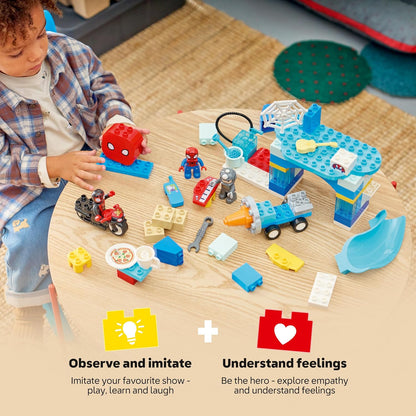 LEGO DUPLO Marvel Team Spidey Webquarters - Educational Motor Skills Toy For Toddlers - Montessori Set - Gift for 2+ Year Old Boys and Fans of Spidey and his Amazing Friends - 10464