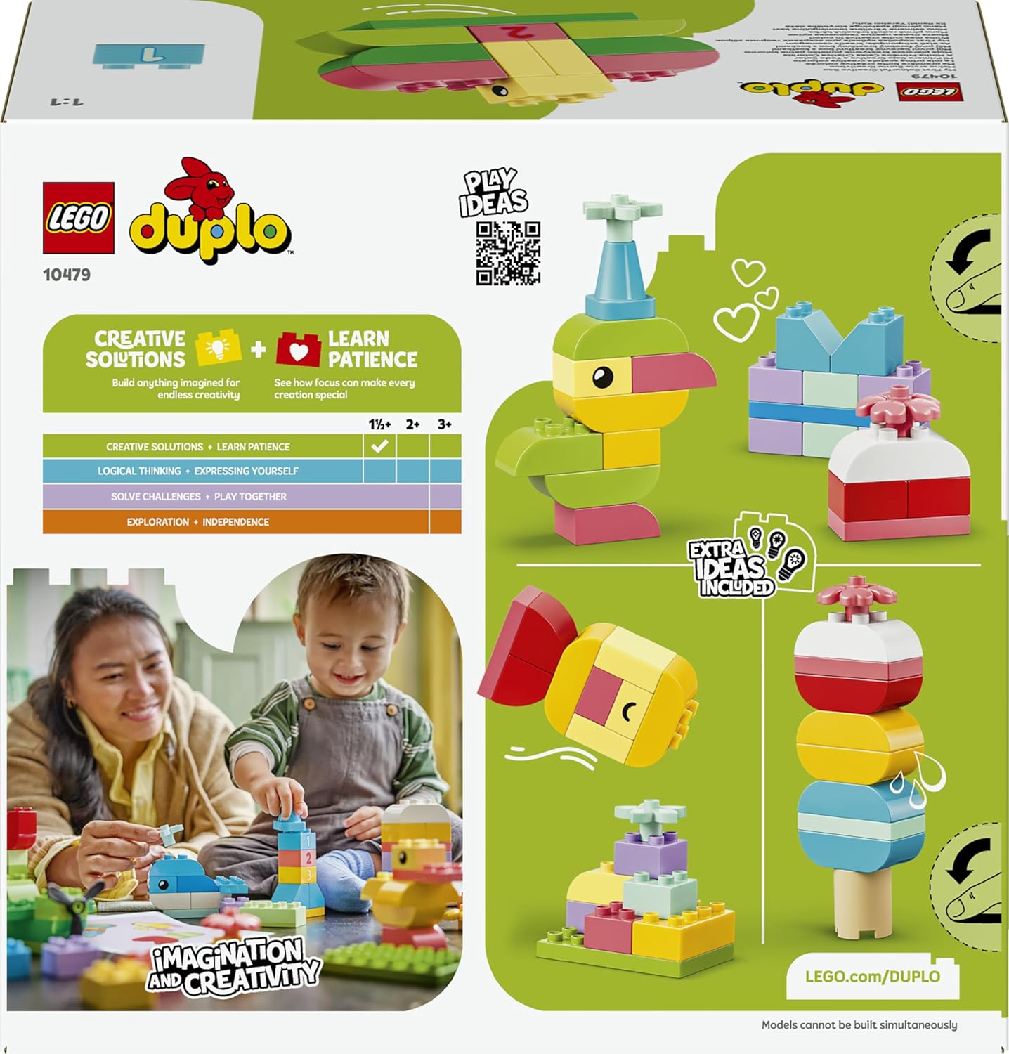 LEGO DUPLO Kleurrijke Creatieve Doos - Bouwpakket voor Kinderen met Cijferstenen, Dieren, Voertuigen en Speelgoed Eten - Cadeau voor Jongens en Meisjes vanaf 1 Jaar - 10479