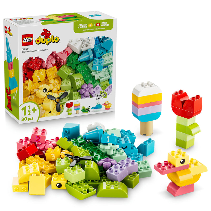 LEGO DUPLO Kleurrijke Creatieve Doos - Bouwpakket voor Kinderen met Cijferstenen, Dieren, Voertuigen en Speelgoed Eten - Cadeau voor Jongens en Meisjes vanaf 1 Jaar - 10479