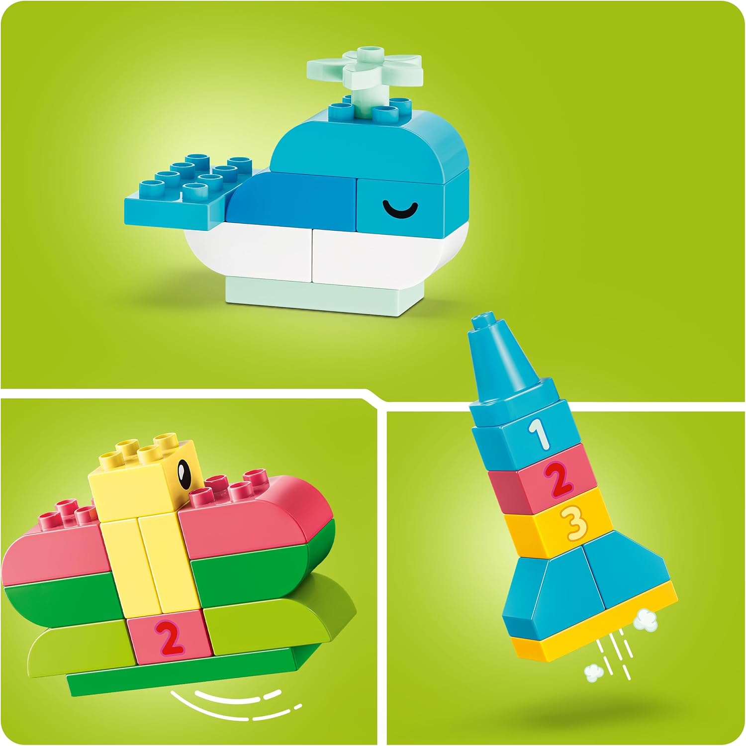LEGO DUPLO Kleurrijke Creatieve Doos - Bouwpakket voor Kinderen met Cijferstenen, Dieren, Voertuigen en Speelgoed Eten - Cadeau voor Jongens en Meisjes vanaf 1 Jaar - 10479