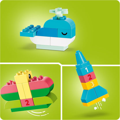 LEGO DUPLO Kleurrijke Creatieve Doos - Bouwpakket voor Kinderen met Cijferstenen, Dieren, Voertuigen en Speelgoed Eten - Cadeau voor Jongens en Meisjes vanaf 1 Jaar - 10479