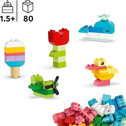 LEGO DUPLO Kleurrijke Creatieve Doos - Bouwpakket voor Kinderen met Cijferstenen, Dieren, Voertuigen en Speelgoed Eten - Cadeau voor Jongens en Meisjes vanaf 1 Jaar - 10479