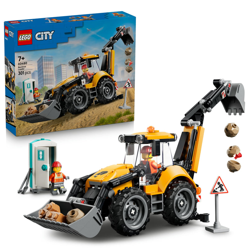 LEGO City Gele graaflaadmachine - Bouwpakket voor Kinderen met Tractor en 2 Minifiguren, Werkende voorlader en Graafarm - Cadeau voor Jongens en Meisjes Vanaf 7 Jaar - 60480