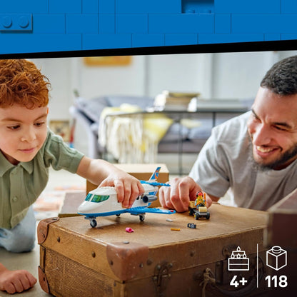 LEGO City Passenger Jet Toy - Plane Model Kit w/ 4 Minifigures & Travel Accessories - Educational Set - Birthday Gift Idea for 4+ Year Old Boys - 60492