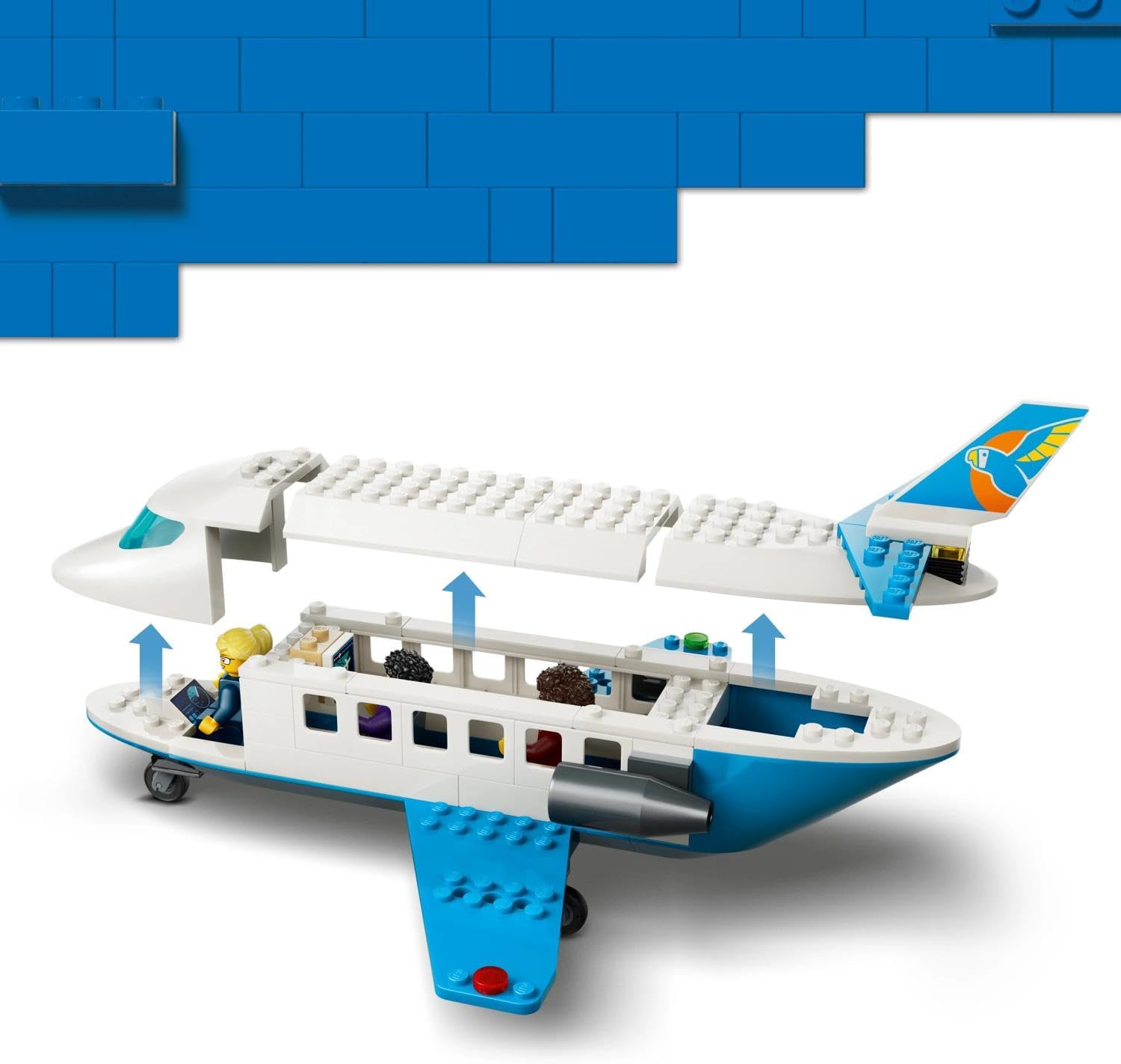 LEGO City Passenger Jet Toy - Plane Model Kit w/ 4 Minifigures & Travel Accessories - Educational Set - Birthday Gift Idea for 4+ Year Old Boys - 60492