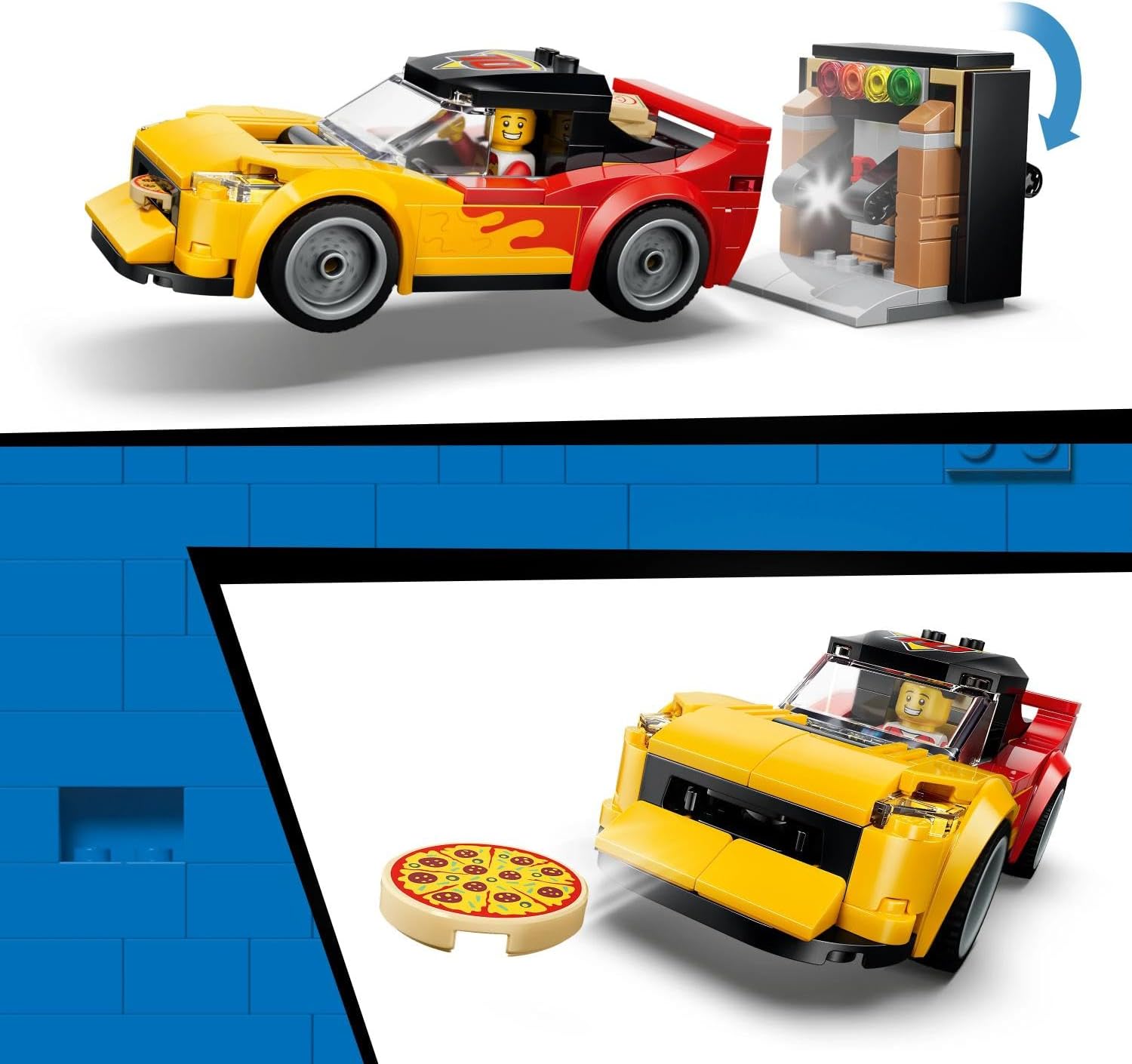 LEGO City Pizza Delivery Experience with Vehicles - incl. Toy Car, Scooter, Drone, Arcade Machine & 5 Minifigures - Birthday Gift Idea for 6+ Year Old Boys - 60496