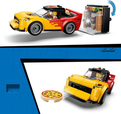 LEGO City Pizza Delivery Experience with Vehicles - incl. Toy Car, Scooter, Drone, Arcade Machine & 5 Minifigures - Birthday Gift Idea for 6+ Year Old Boys - 60496