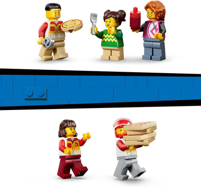 LEGO City Pizza Delivery Experience with Vehicles - incl. Toy Car, Scooter, Drone, Arcade Machine & 5 Minifigures - Birthday Gift Idea for 6+ Year Old Boys - 60496