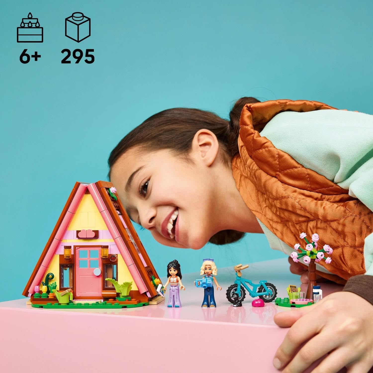 LEGO Friends Nature Glamping Cabin - Miniature House Toy w/ 2 Mini Dolls, Cat Figure & Accessories incl. Beds & Food - Birthday Gift for 6+ Year Old Girls - 42682
