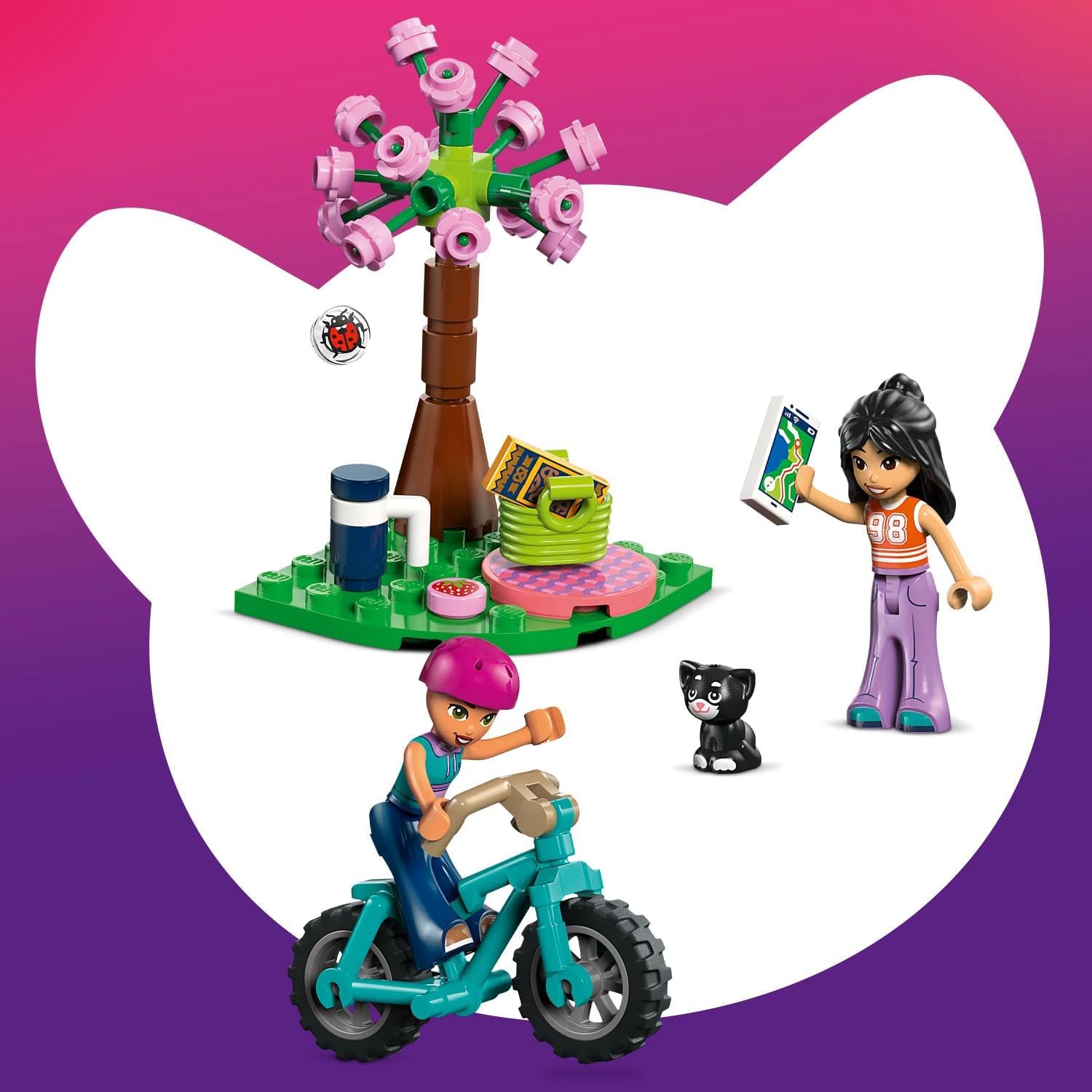 LEGO Friends Nature Glamping Cabin - Miniature House Toy w/ 2 Mini Dolls, Cat Figure & Accessories incl. Beds & Food - Birthday Gift for 6+ Year Old Girls - 42682