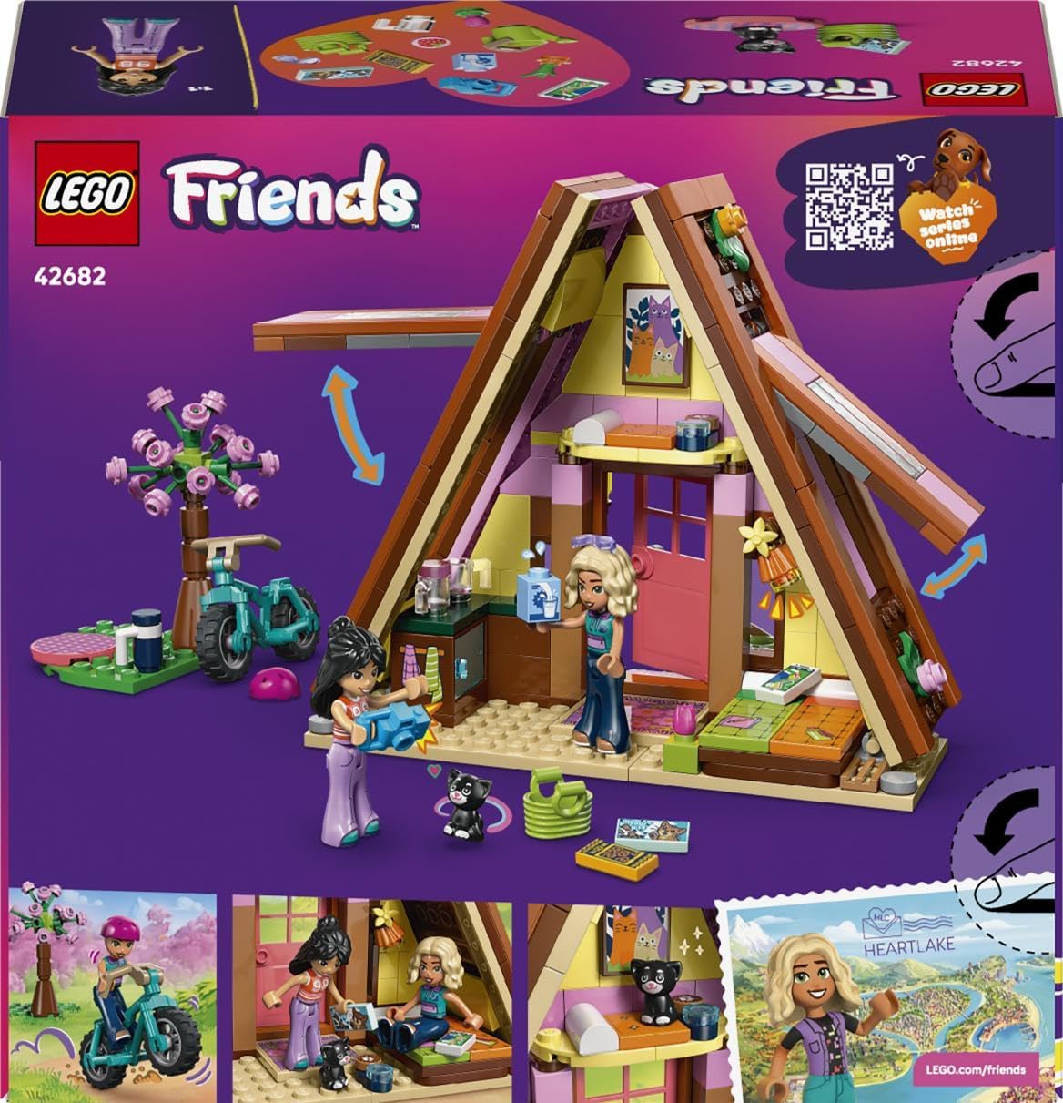 LEGO Friends Glampinghut in de Natuur - Fantasierijk Bouwpakket voor Kinderen vanaf 6 Jaar - Hut met 2 Poppetjes en Speelgoed Dieren Figuur van Kat - Cadeau voor Meisjes en Jongens - 42682