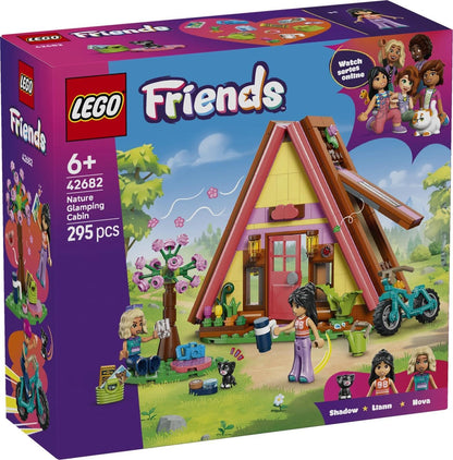 LEGO Friends Glampinghut in de Natuur - Fantasierijk Bouwpakket voor Kinderen vanaf 6 Jaar - Hut met 2 Poppetjes en Speelgoed Dieren Figuur van Kat - Cadeau voor Meisjes en Jongens - 42682
