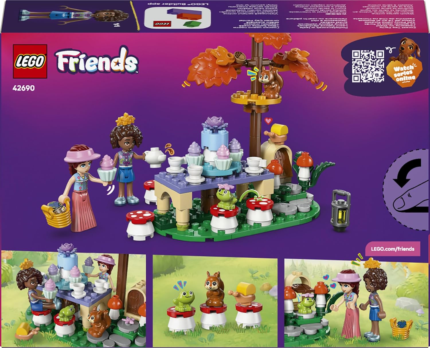 LEGO Friends Forest Tea Party Toy - Role-Play Set w/ 2 Mini Dolls, 3 Animal Figures & Play Food Accessories - Birthday Gift Idea for 6+ Year Old Girls - 42690