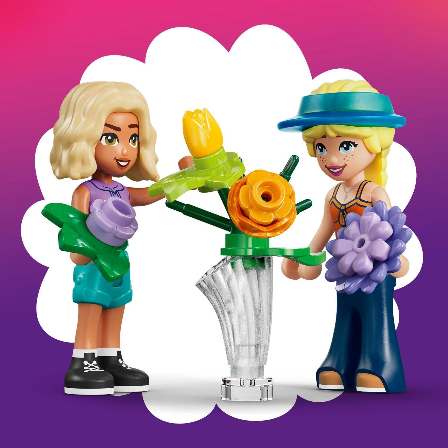 LEGO Friends Creative Flower Shop Toy - Miniature incl. Artificial Flowers, Bouquets, 2 Mini Dolls, Bike & Accessories - Birthday Gift for 7+ Year Old Girls - 42693