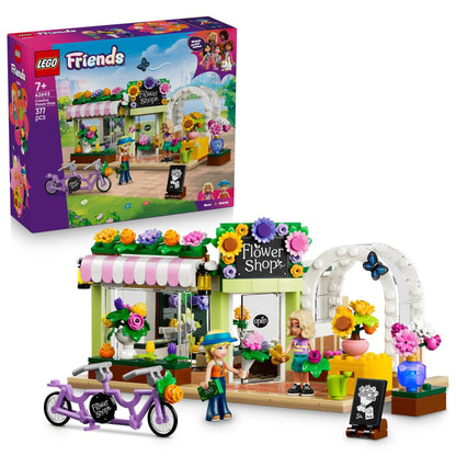 LEGO Friends Creative Flower Shop Toy - Miniature incl. Artificial Flowers, Bouquets, 2 Mini Dolls, Bike & Accessories - Birthday Gift for 7+ Year Old Girls - 42693