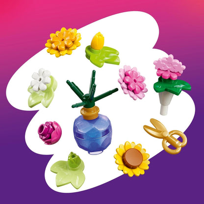 LEGO Friends Creative Flower Shop Toy - Miniature incl. Artificial Flowers, Bouquets, 2 Mini Dolls, Bike & Accessories - Birthday Gift for 7+ Year Old Girls - 42693