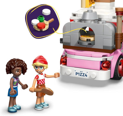 LEGO Friends Pizza Truck Toy - Role-Play Set w/ 2 Mini Dolls, Pet Dog Figure & Play Food Accessories - Birthday Gift Idea for 6+ Year Old Girls - 42694