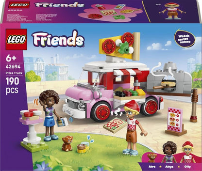 LEGO Friends Pizza Truck Toy - Role-Play Set w/ 2 Mini Dolls, Pet Dog Figure & Play Food Accessories - Birthday Gift Idea for 6+ Year Old Girls - 42694