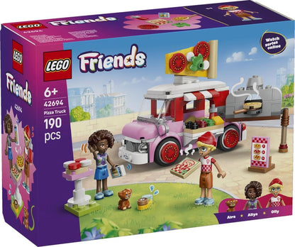 LEGO Friends Pizza Truck Toy - Role-Play Set w/ 2 Mini Dolls, Pet Dog Figure & Play Food Accessories - Birthday Gift Idea for 6+ Year Old Girls - 42694