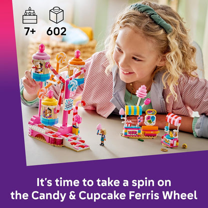 LEGO Friends Candy & Cupcake Ferris Wheel - Interactive Toy w/Carnival Games, 3 Mini Dolls & Accessories - Birthday Gift for 7+ Year Old Girls - 42700