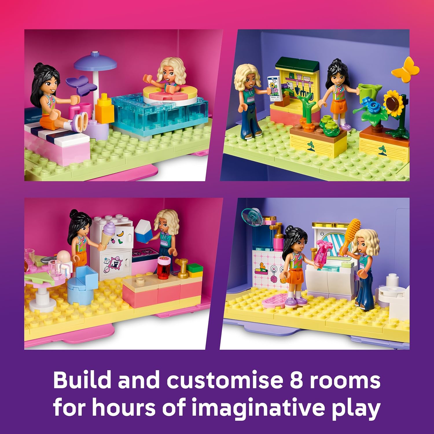 LEGO Friends Creative Dollhouse Suitcase - Travel Toy with 8-Room House, 2 Mini Dolls & Accessories - Birthday Gift Idea for 6+ Year Old Girls - 42697