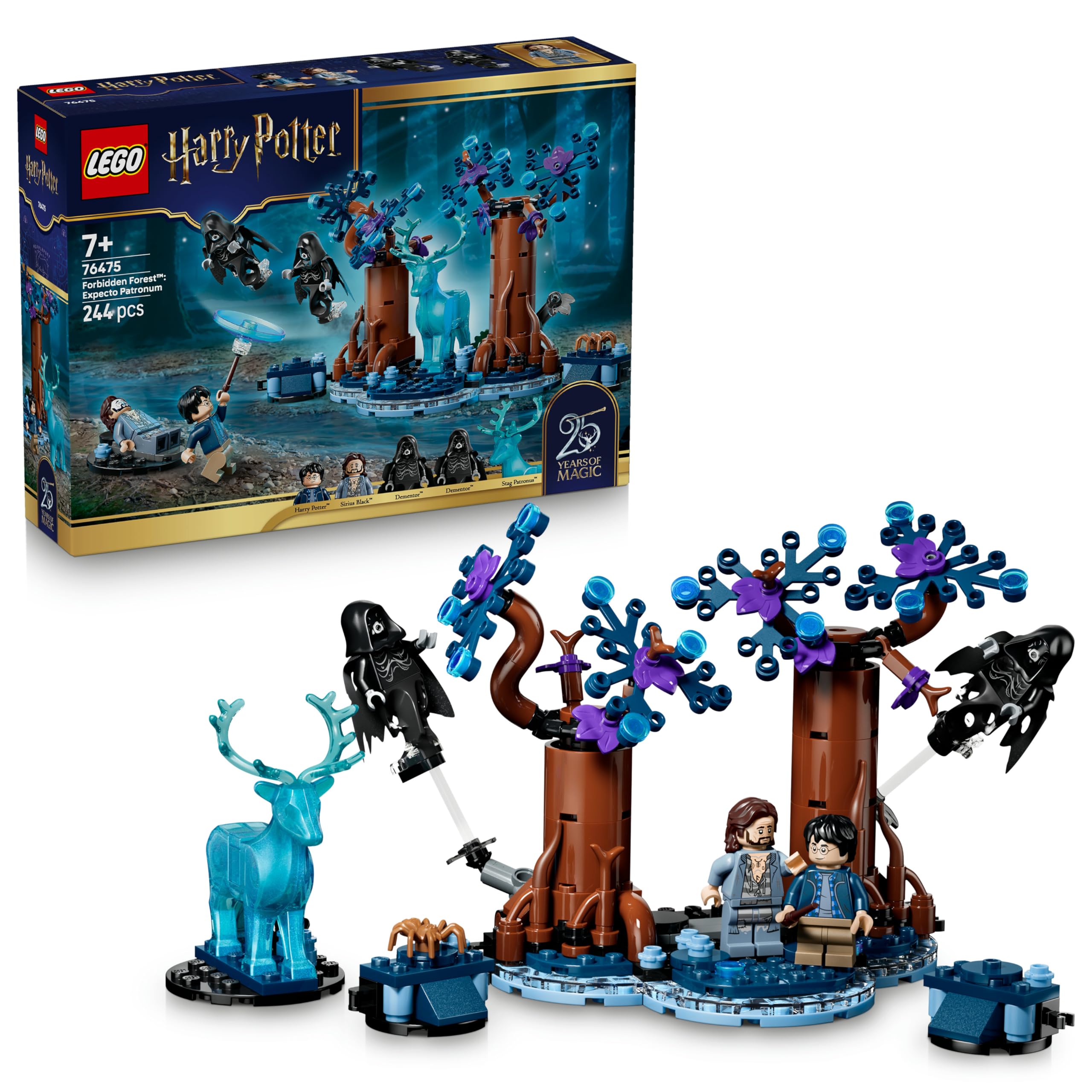 LEGO Harry Potter Forbidden Forest: Expecto Patronum Toy - Model w/ 2 Dementors, Stag & 2 Minifigures incl. Sirius Black - Gift for 7+ Year Old Girls, Boys & Fans - 76475