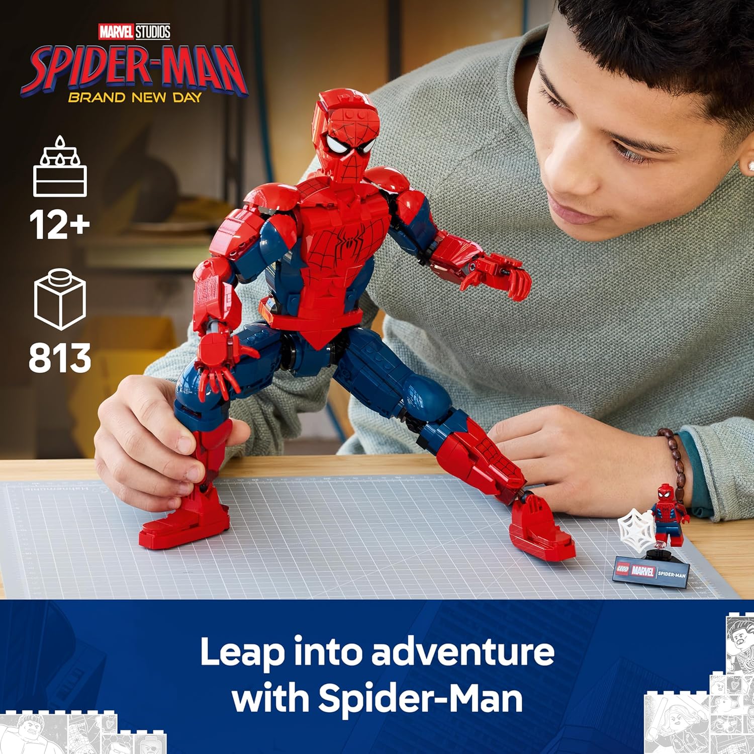 LEGO|Marvel Spider-Man Hero Figure - Superhero Toy incl. Action Figure w/Collectible Minifigure for Room Decor - Gift for 12+ Year Old Boys & Teenage Movie Fans - 76346