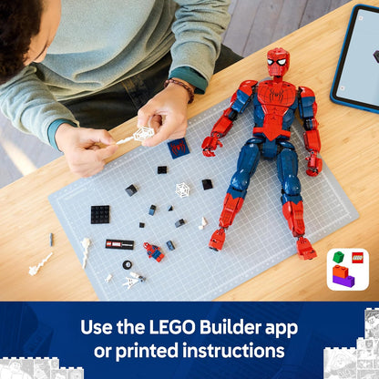 LEGO|Marvel Spider-Man Hero Figure - Superhero Toy incl. Action Figure w/Collectible Minifigure for Room Decor - Gift for 12+ Year Old Boys & Teenage Movie Fans - 76346