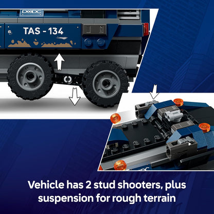 LEGO | Marvel Spider-Man Prison Transport Chase - Superhero Toy w/Armoured Car & 4 Minifigures incl. Tombstone & Tarantula - Gift for 8+ Year Old Boys & Movie Fans - 76349