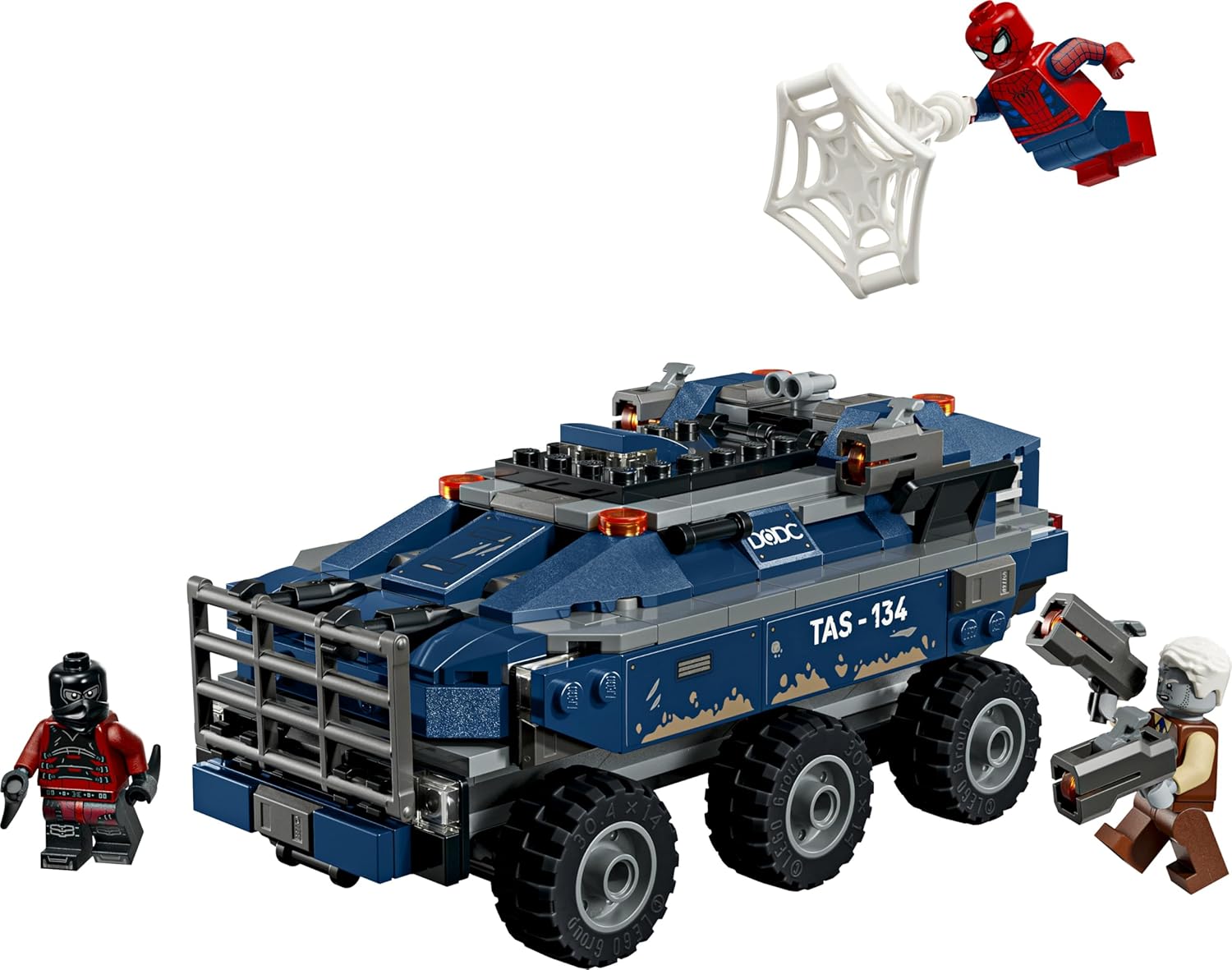 LEGO | Marvel Spider-Man Prison Transport Chase - Superhero Toy w/Armoured Car & 4 Minifigures incl. Tombstone & Tarantula - Gift for 8+ Year Old Boys & Movie Fans - 76349