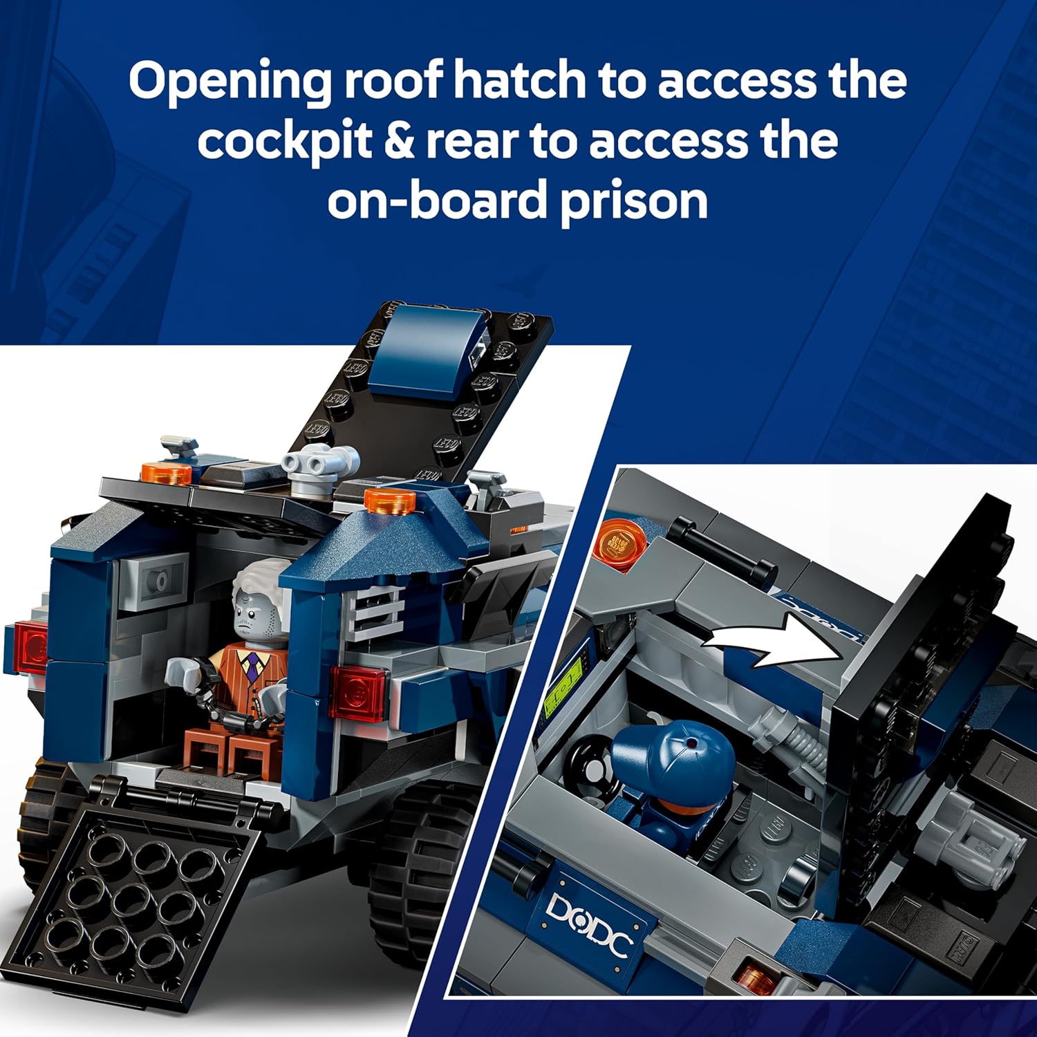 LEGO | Marvel Spider-Man Prison Transport Chase - Superhero Toy w/Armoured Car & 4 Minifigures incl. Tombstone & Tarantula - Gift for 8+ Year Old Boys & Movie Fans - 76349