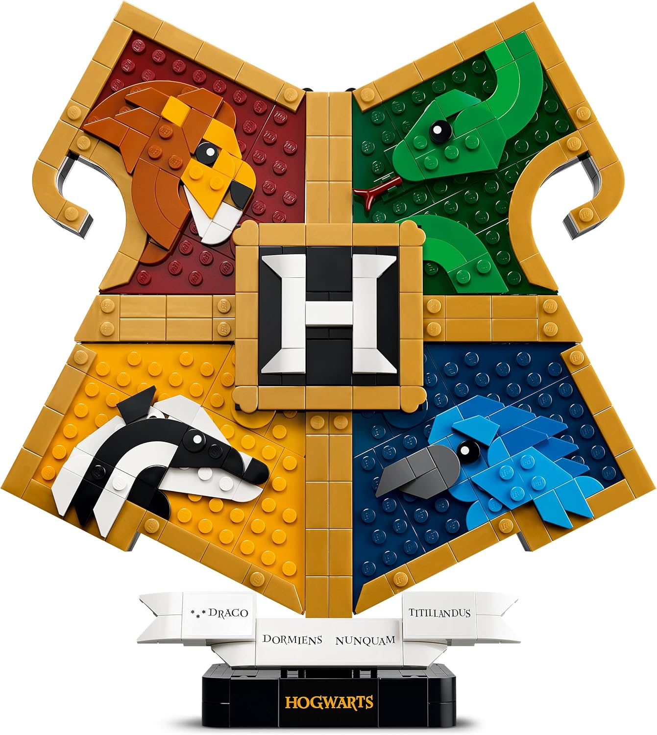 LEGO Harry Potter Zweinstein Afdelingswapen Speelgoed voor Kinderen - 3D-Wanddecoratie met Dieren Figuren - Kinderkamer Decoratie - Cadeau voor Meisjes, Jongens en Fans Vanaf 12 Jaar - 76462
