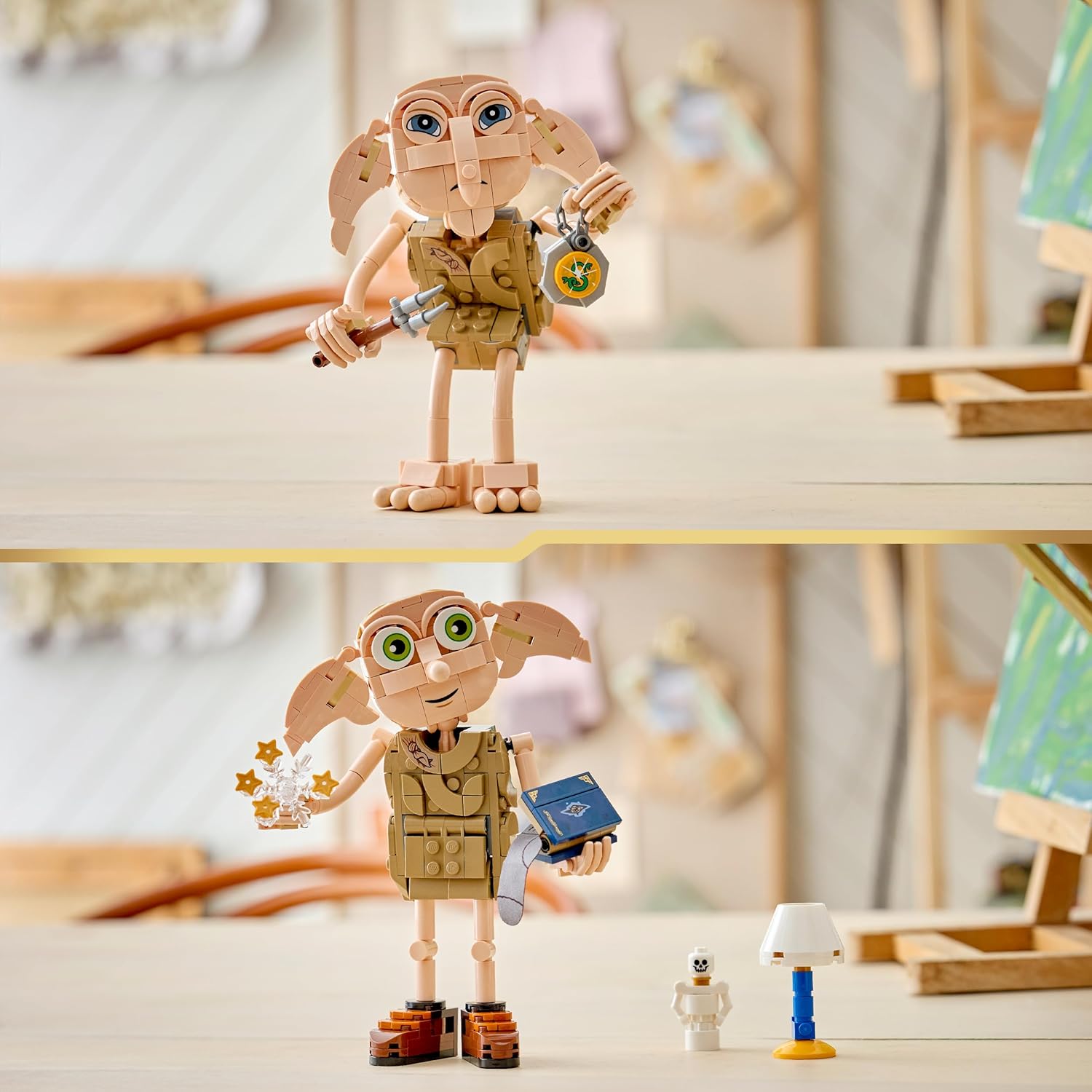 LEGO Harry Potter 2in1 Dobby de Vrije Elf Speelgoed - Bouwpakket voor Kinderen - Verandert in Knijster Figuur - Kinderkamer Decoratie - Cadeau voor Meisjes, Jongens en Fans Vanaf 8 Jaar - 76469