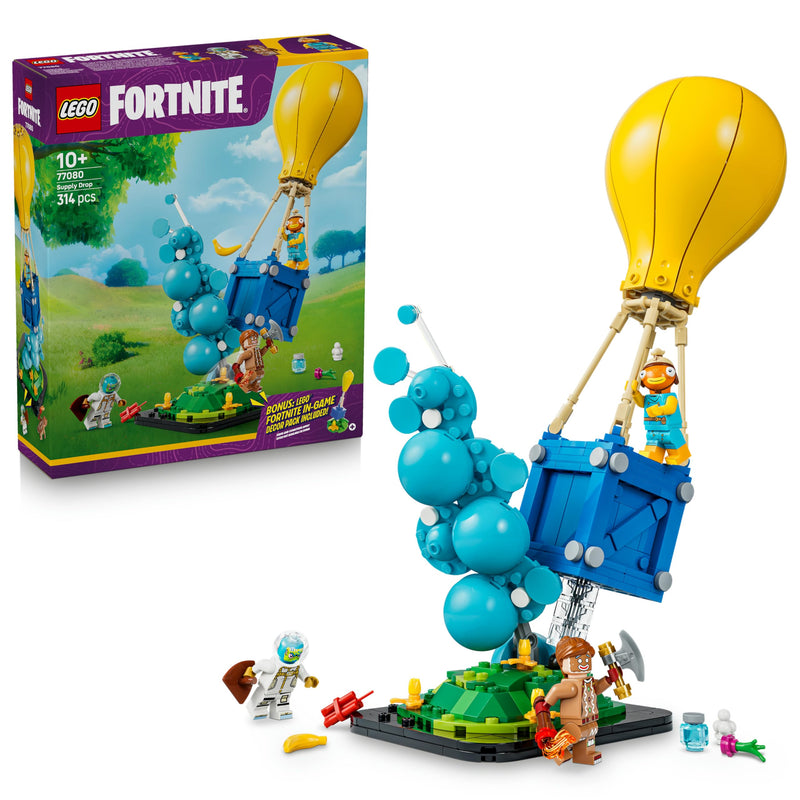 LEGO Fortnite Supply Drop Toy - Fishstick, Leviathan & Ginger Gunner Minifigures plus Accessories incl. Slurp Juice - Gaming Decor - Gift for 10+ Year Old Boys, Girls & Fans - 77080