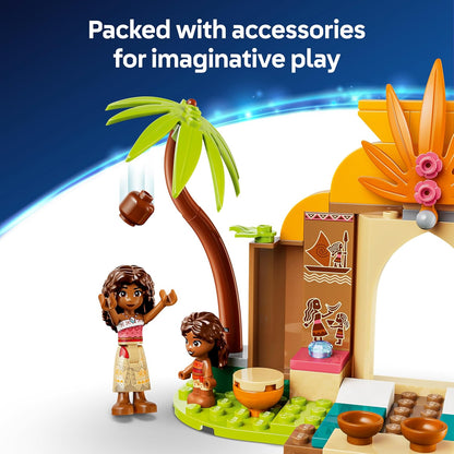 LEGO | Disney Moana Village House & Boat Toy - Educational Set w/ 2 Mini Dolls & Pua Animal Figure - Birthday Gift for 4+ Year Old Girls & Fans - 43282