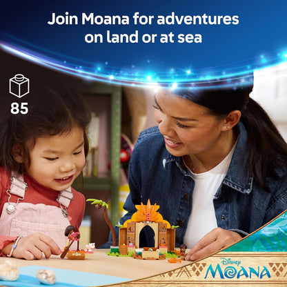 LEGO | Disney Moana Village House & Boat Toy - Educational Set w/ 2 Mini Dolls & Pua Animal Figure - Birthday Gift for 4+ Year Old Girls & Fans - 43282