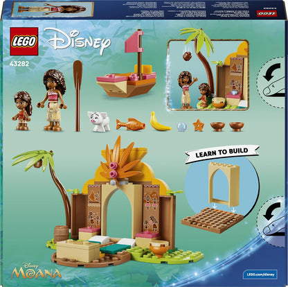 LEGO | Disney Moana Village House & Boat Toy - Educational Set w/ 2 Mini Dolls & Pua Animal Figure - Birthday Gift for 4+ Year Old Girls & Fans - 43282