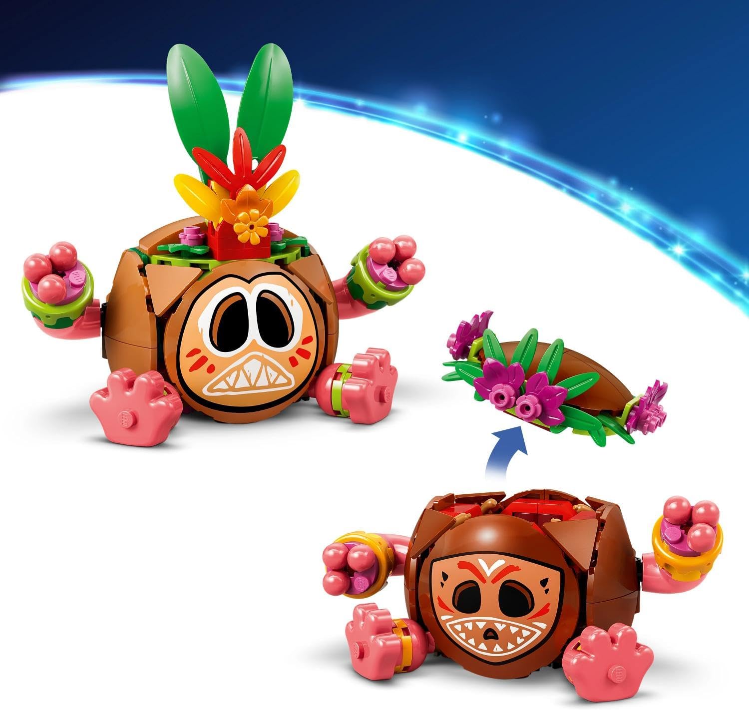 LEGO | Disney Moana Kakamora - Toy incl. 2 Flowerpot Figures w/Artificial Flowers for Kids' Room Decor - Gift for 9+ Year Old Girls & Movie Fans - 43293