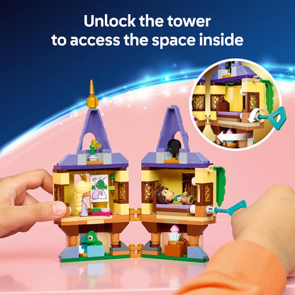 LEGO | Disney Princess Rapunzel's Mini Tower Toy - Tangled Set w/ 2 Mini Dolls, Pascal Figure, Accessories & Lock - Gift for 5+ Year Old Girls & Movie Fans - 43294