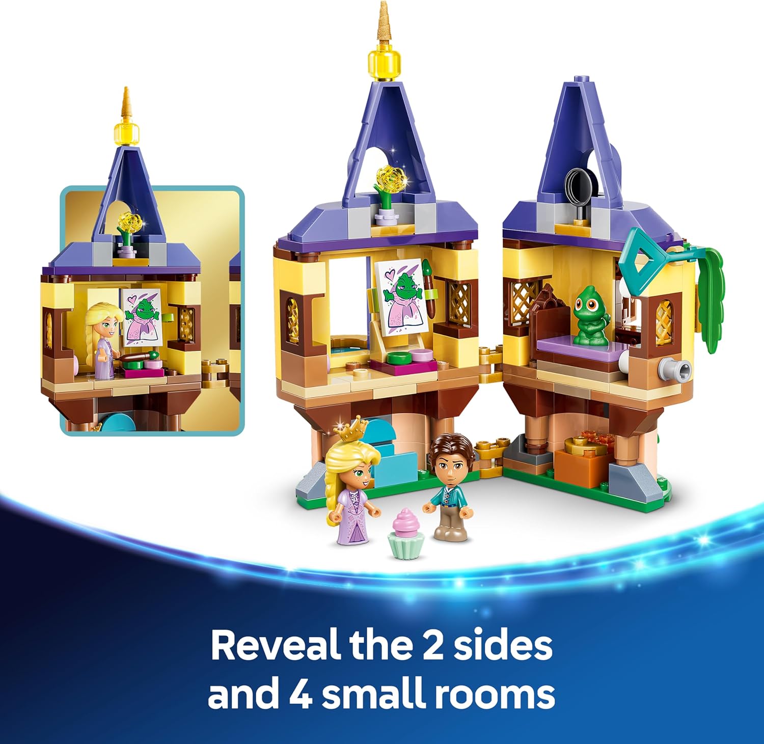 LEGO | Disney Princess Rapunzel's Mini Tower Toy - Tangled Set w/ 2 Mini Dolls, Pascal Figure, Accessories & Lock - Gift for 5+ Year Old Girls & Movie Fans - 43294