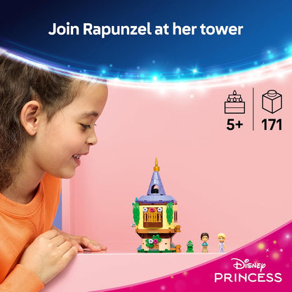 LEGO | Disney Princess Rapunzel's Mini Tower Toy - Tangled Set w/ 2 Mini Dolls, Pascal Figure, Accessories & Lock - Gift for 5+ Year Old Girls & Movie Fans - 43294