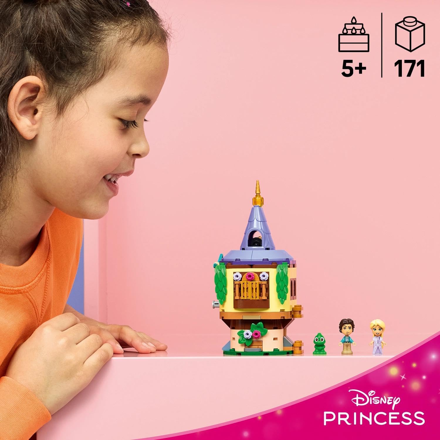 LEGO | Disney Princess Rapunzel's Mini Tower Toy - Tangled Set w/ 2 Mini Dolls, Pascal Figure, Accessories & Lock - Gift for 5+ Year Old Girls & Movie Fans - 43294