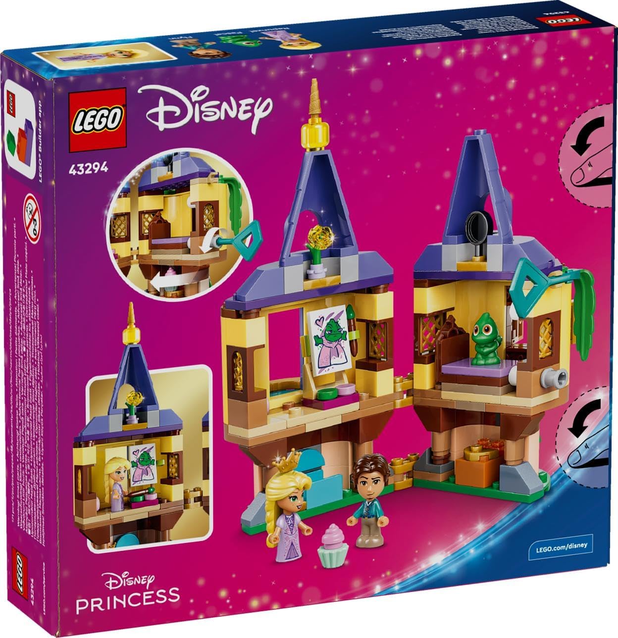 LEGO | Disney Princess Rapunzel's Mini Tower Toy - Tangled Set w/ 2 Mini Dolls, Pascal Figure, Accessories & Lock - Gift for 5+ Year Old Girls & Movie Fans - 43294