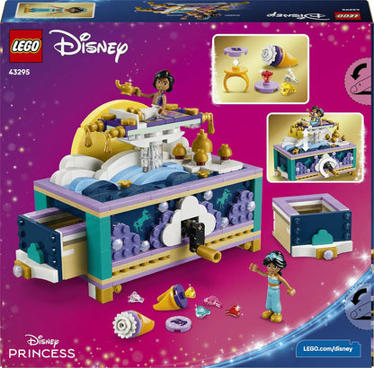 LEGO | Disney Princess Jasmine's Jewellery Box Set - Aladdin Toy w/ 2 Mini Dolls, 2 Rings & Genie's Lamp - Kids' Room Decor - Gift for 6+ Year Old Girls & Fans - 43295