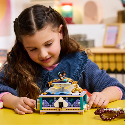 LEGO | Disney Princess Jasmine's Jewellery Box Set - Aladdin Toy w/ 2 Mini Dolls, 2 Rings & Genie's Lamp - Kids' Room Decor - Gift for 6+ Year Old Girls & Fans - 43295