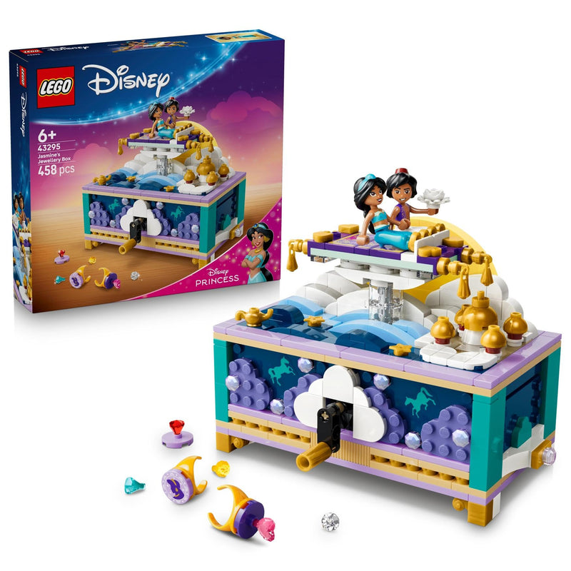 LEGO | Disney Princess Jasmines Sieradendoos - Aladdin Bouwbaar Speelgoed voor Kinderen met 2 Poppetjes, Vliegend Tapijt en Lamp - Decoratie - Cadeau voor Meisjes en Jongens vanaf 6 Jaar 43295