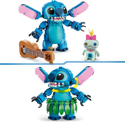 LEGO | Disney Stitch en Scrump - Bouwbaar Speelgoed voor Kinderen Incl. 2 Poppetjes met Accessoires en Ukulele - Kinderkamer Decoratie - Cadeau voor Meisjes en Jongens vanaf 9 Jaar 43296