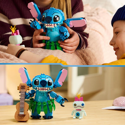LEGO | Disney Stitch en Scrump - Bouwbaar Speelgoed voor Kinderen Incl. 2 Poppetjes met Accessoires en Ukulele - Kinderkamer Decoratie - Cadeau voor Meisjes en Jongens vanaf 9 Jaar 43296