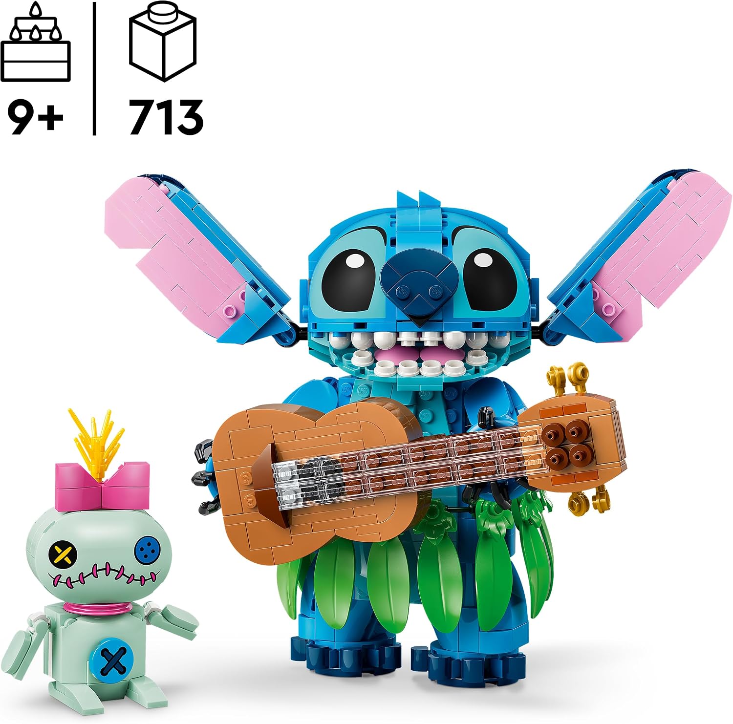 LEGO | Disney Stitch en Scrump - Bouwbaar Speelgoed voor Kinderen Incl. 2 Poppetjes met Accessoires en Ukulele - Kinderkamer Decoratie - Cadeau voor Meisjes en Jongens vanaf 9 Jaar 43296